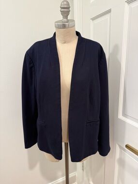 J. Crew Navy Blazer. Size 18. No Buttons. GUC. Viscose Blend. Dry Clean Only